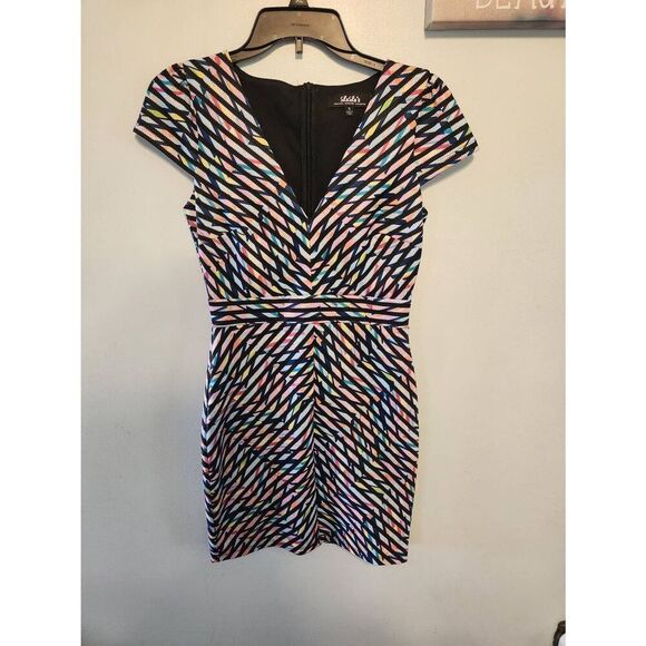 Lulus When Worlds Kaleidoscope Rainbow Black Print Dress S - Picture 1 of 5